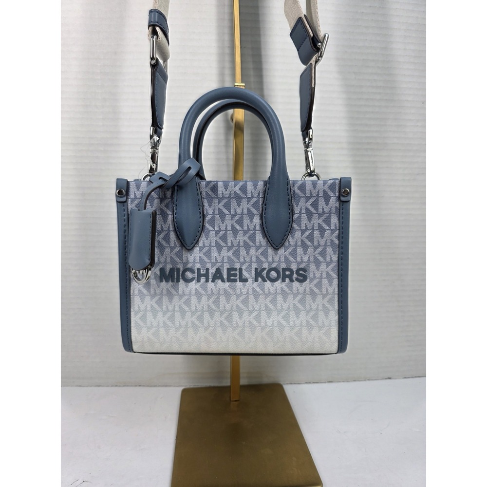 Michael Kors Mirella Extra Small Shopper Crossbody Bag In Denim.  NWT‎